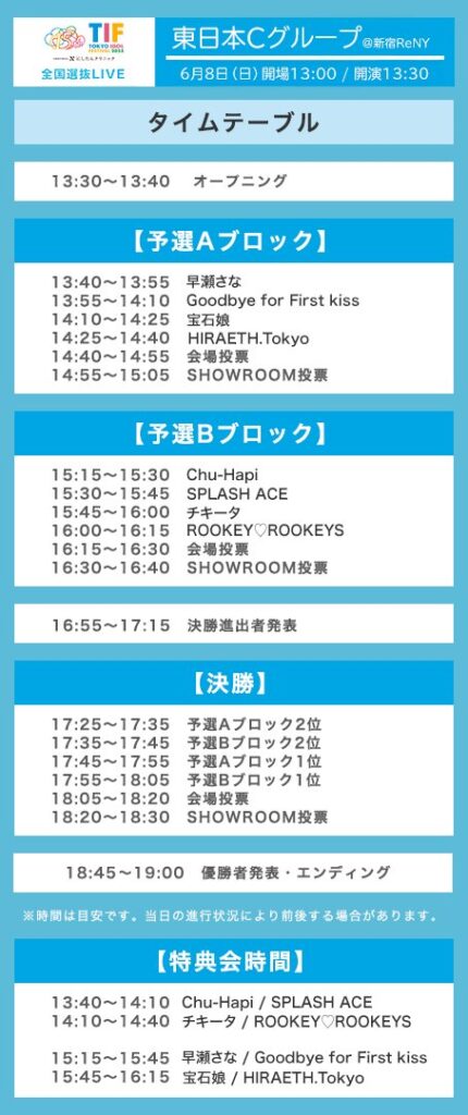 ☆☆☆☆☆TIF2025全国選抜LIVE 東日本Cグループ＠新宿ReNY
